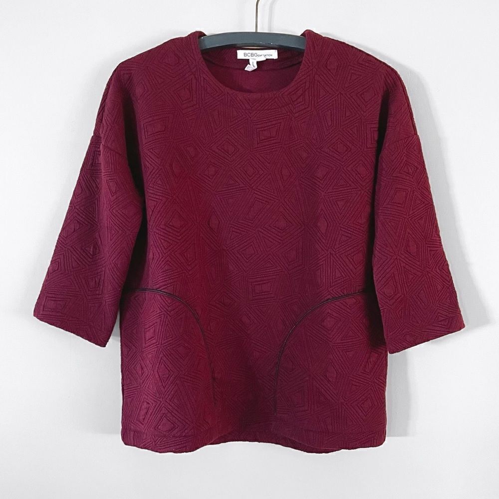 BCBG Oversized Textured Sweater Top